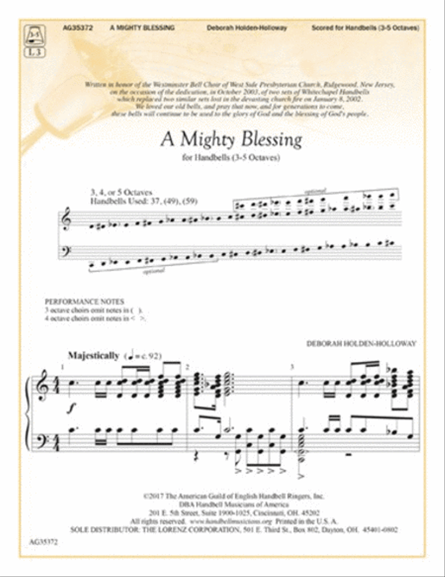A Mighty Blessing Handbell scores gallery preview page 1