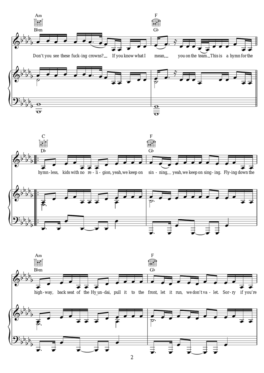 Hymn Hymn Piano, Vocal scores gallery preview page 2