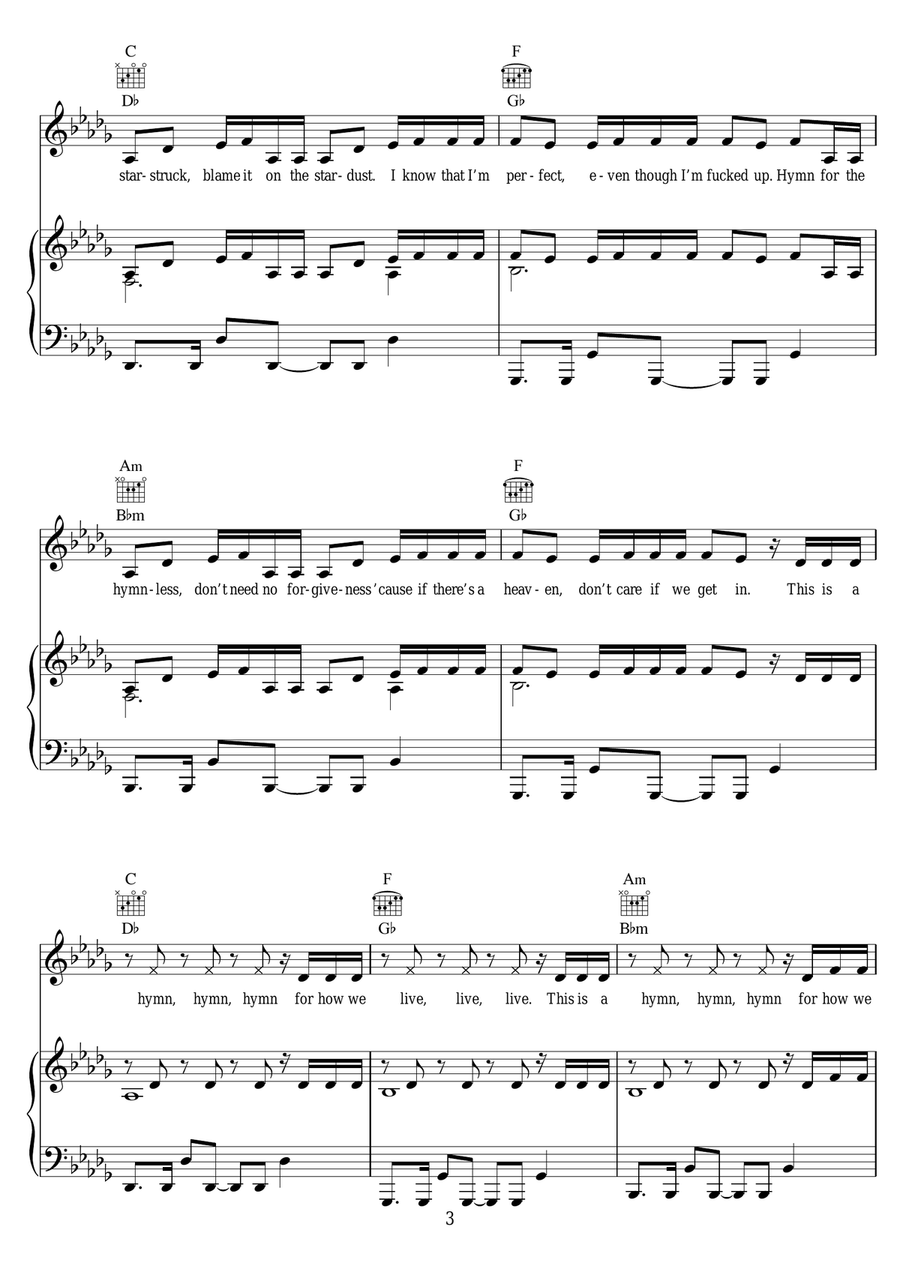 Hymn Hymn Piano, Vocal scores gallery preview page 3