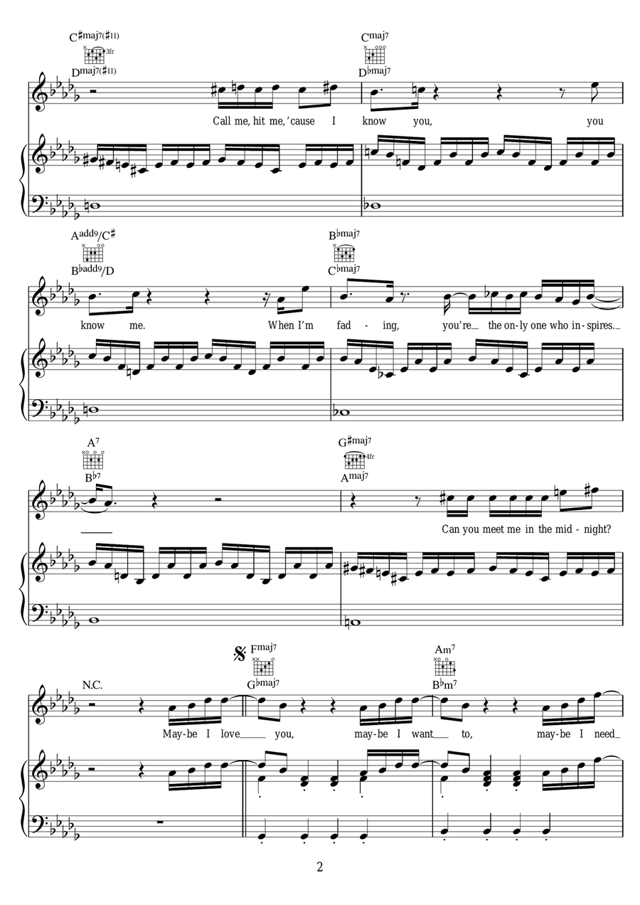 Midnight Midnight Piano, Vocal scores gallery preview page 2