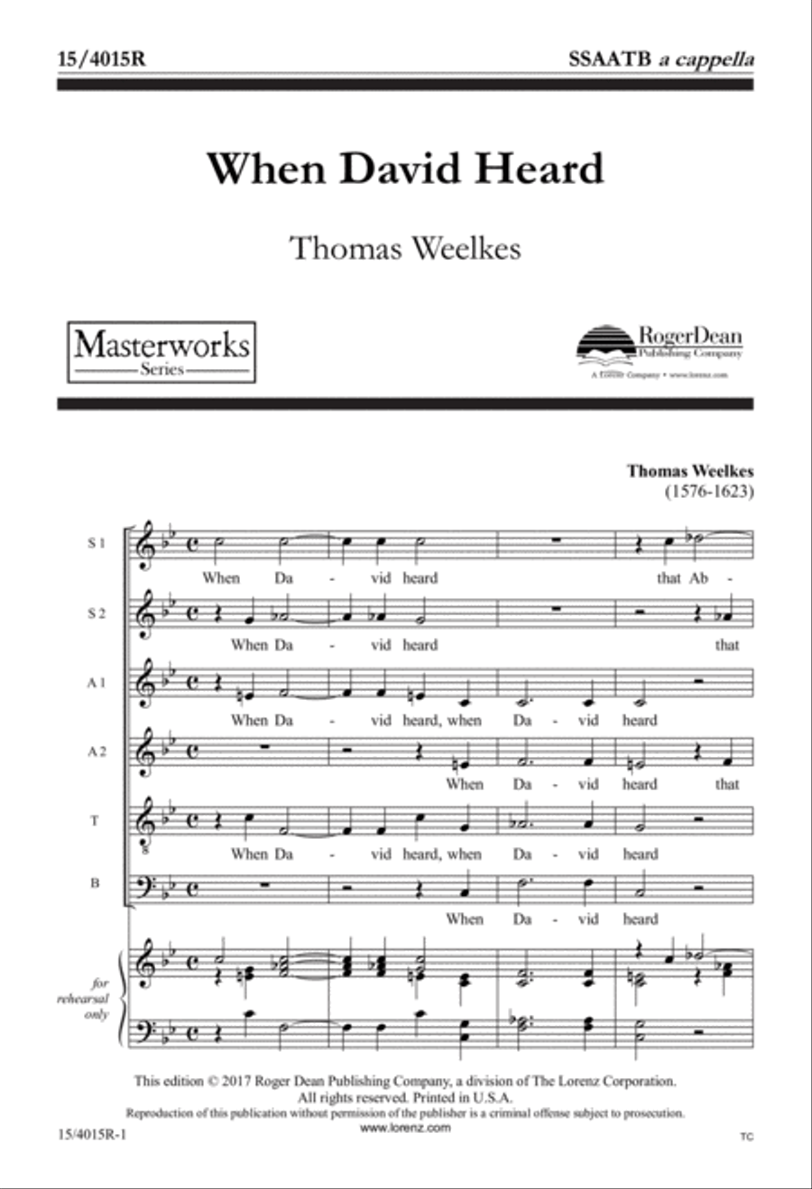 When David Heard (Digital Download) SSAA scores gallery preview page 1