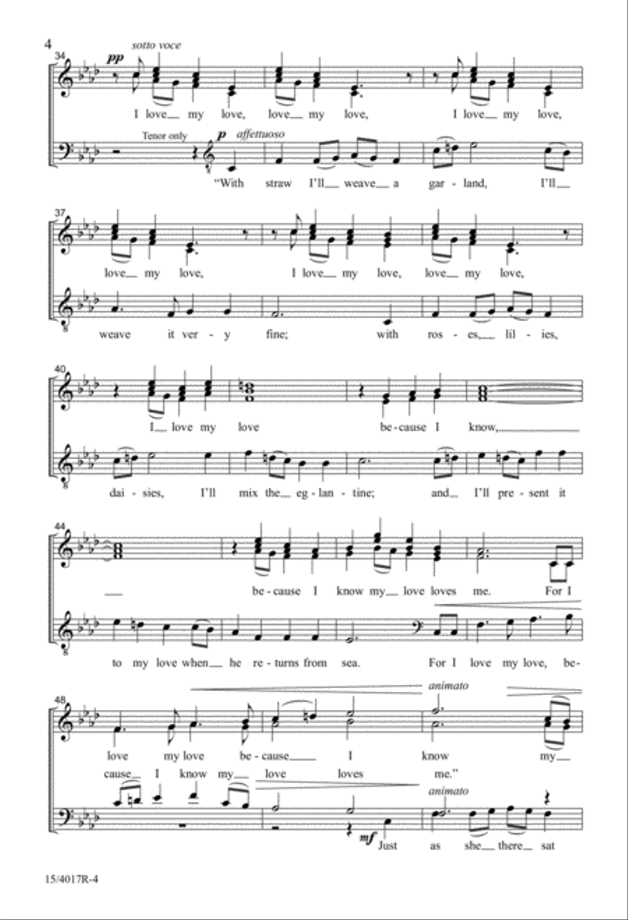 I Love My Love (Digital Download) 4-Part scores gallery preview page 4
