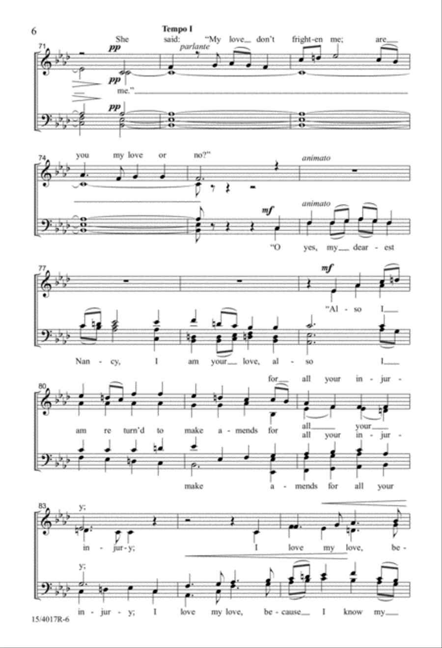 I Love My Love (Digital Download) 4-Part scores gallery preview page 6