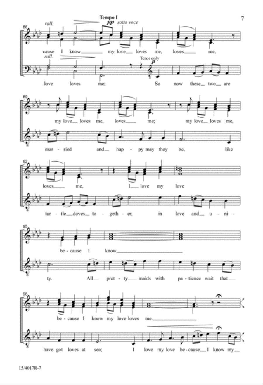 I Love My Love (Digital Download) 4-Part scores gallery preview page 7