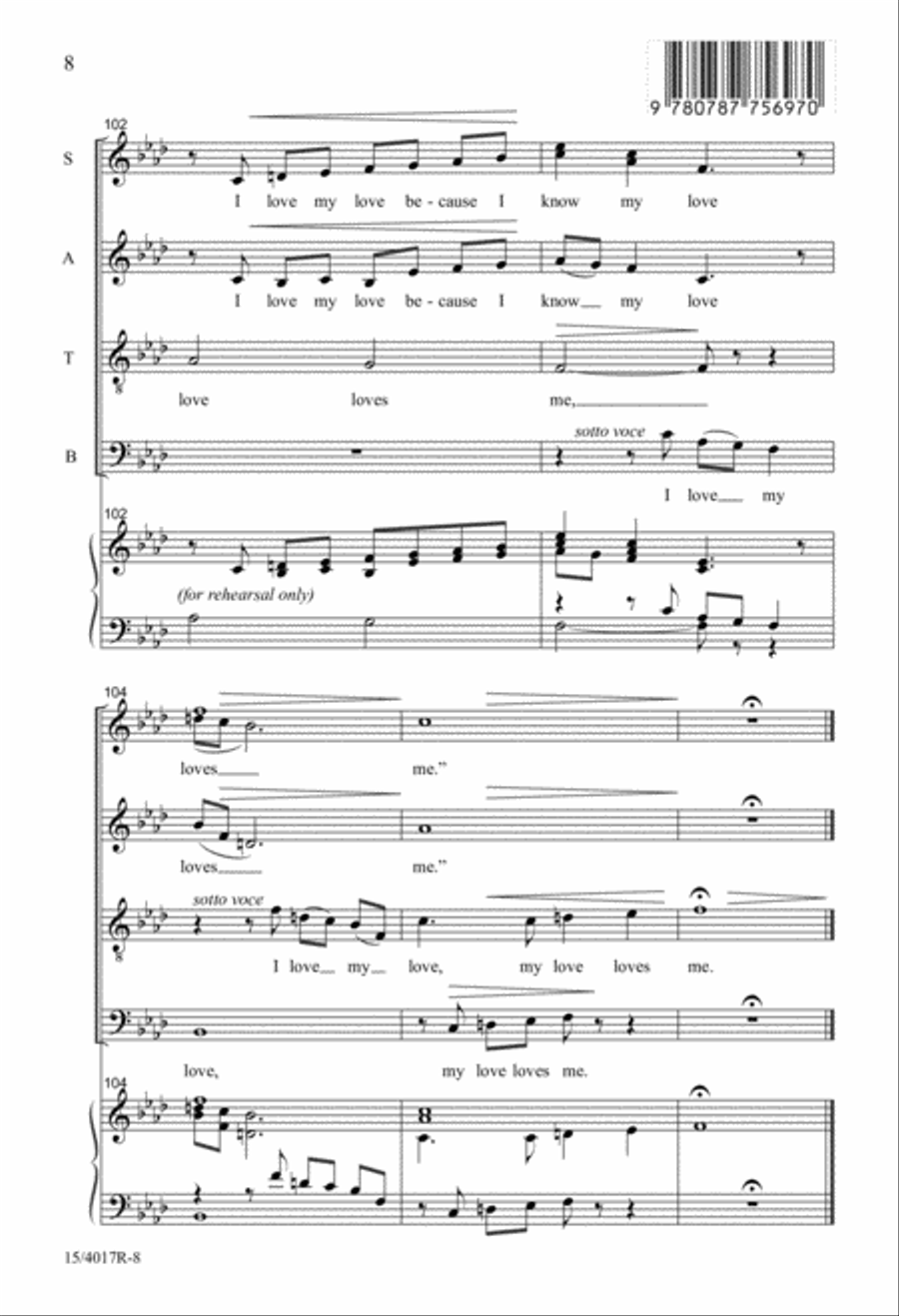 I Love My Love (Digital Download) 4-Part scores gallery preview page 8
