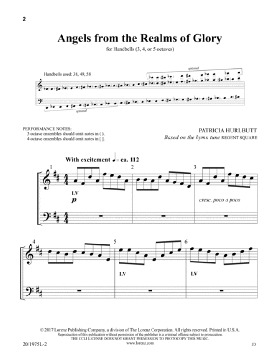 Angels from the Realms of Glory (Digital Download) 5-Octaves scores gallery preview page 2