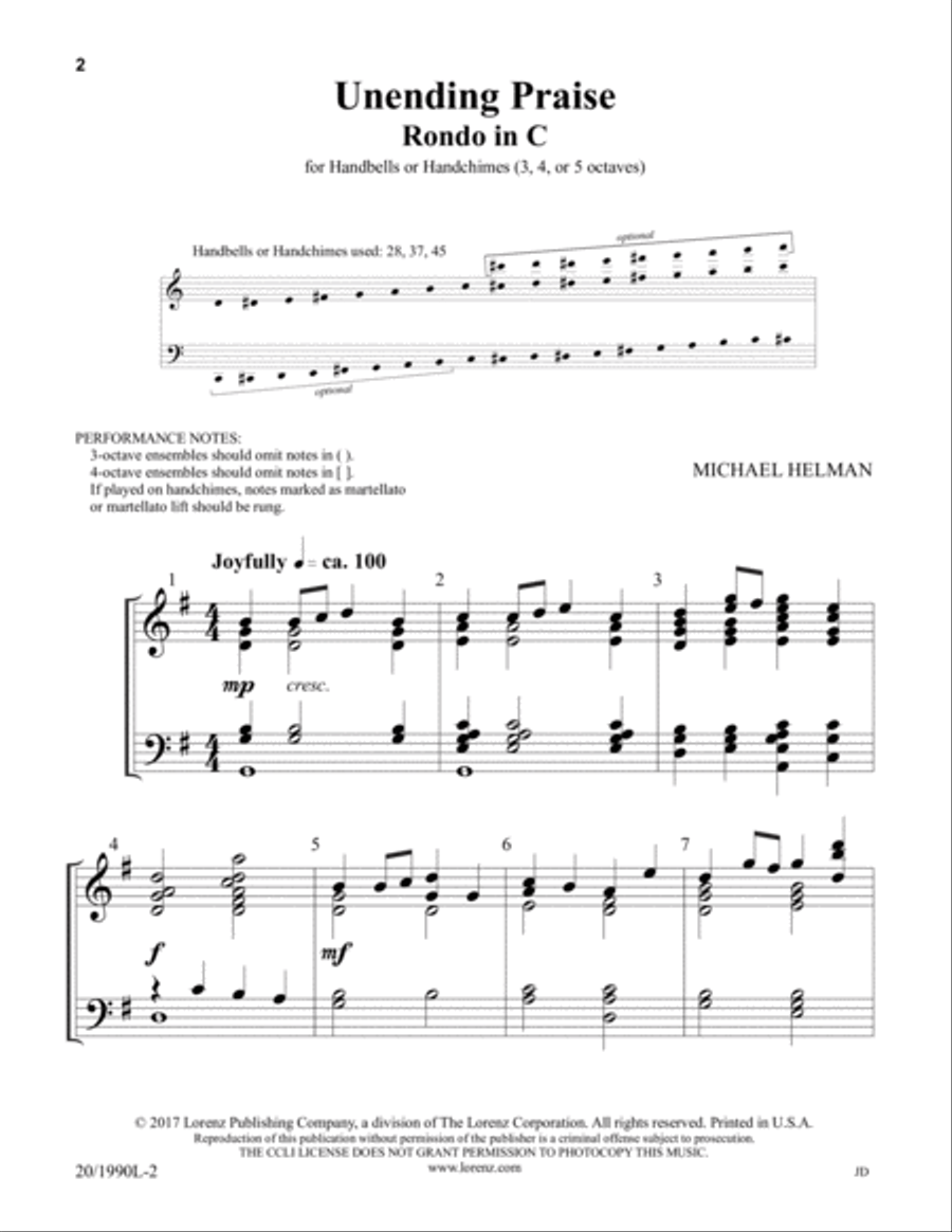 Unending Praise (Digital Download) 5-Octaves scores gallery preview page 2