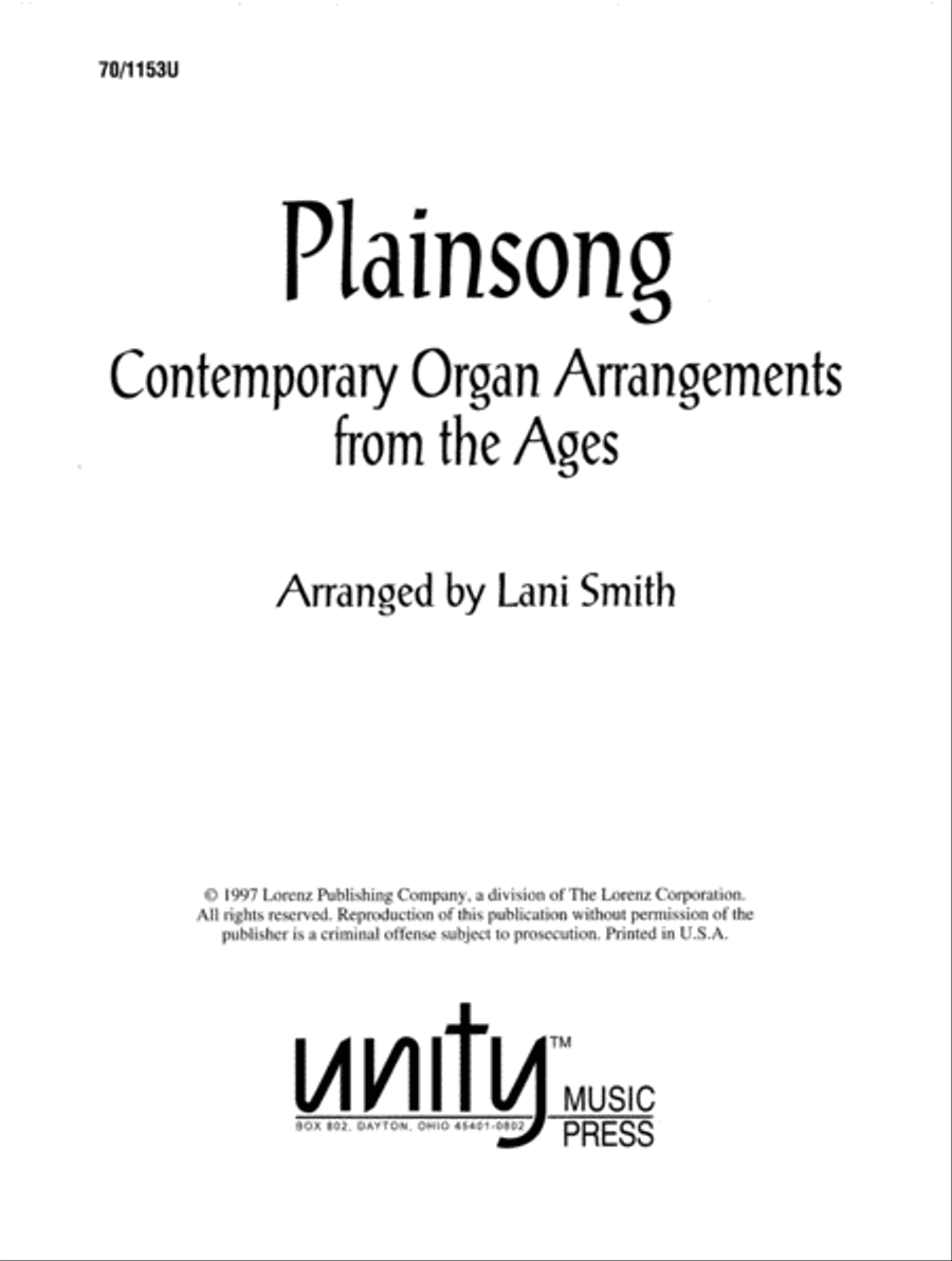 Plainsong Plainsong Organ scores gallery preview page 1