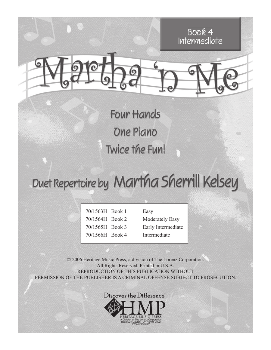 Martha 'n Me - Duet Book 4, Intermediate (Digital Download) Piano Duet scores gallery preview page 1