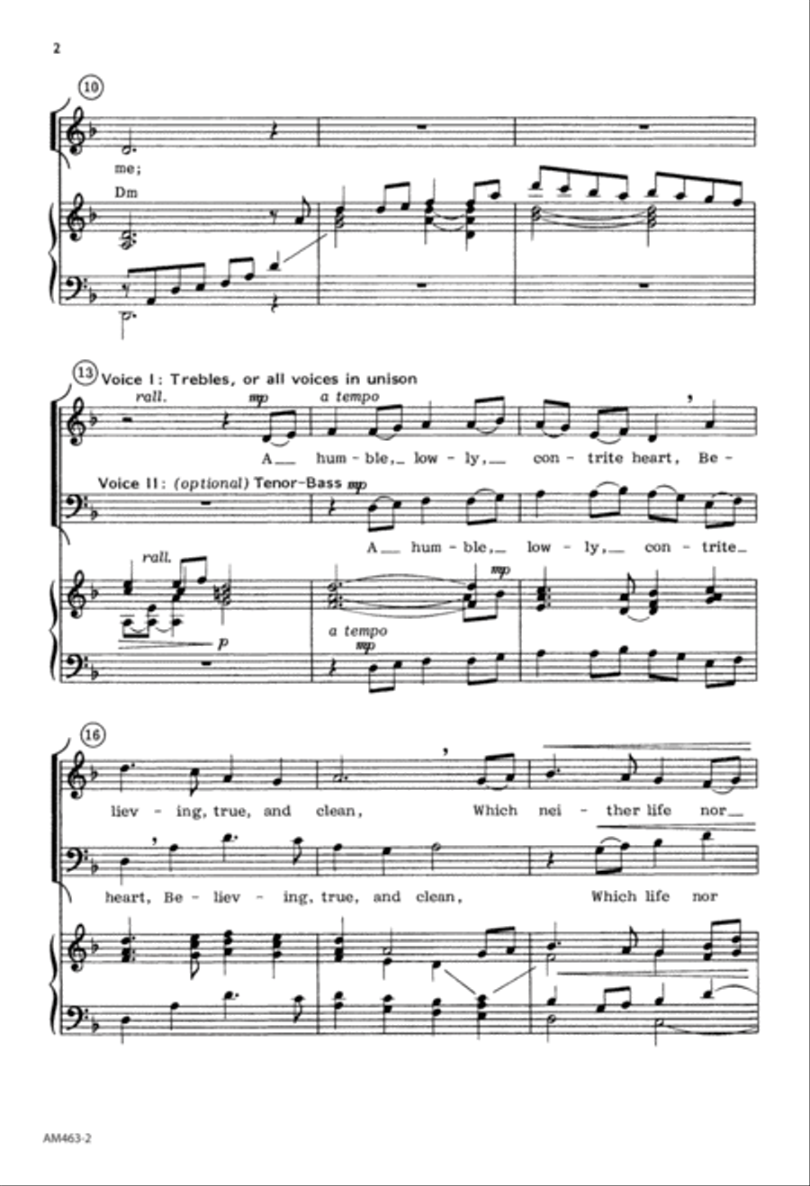 O for a Heart to Praise My God (Digital Download) Unison Choir scores gallery preview page 2
