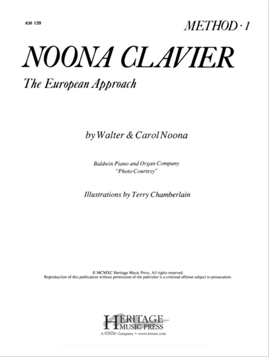 Noona Clavier Method Book 1 (Digital Download) Piano Method scores gallery preview page 1