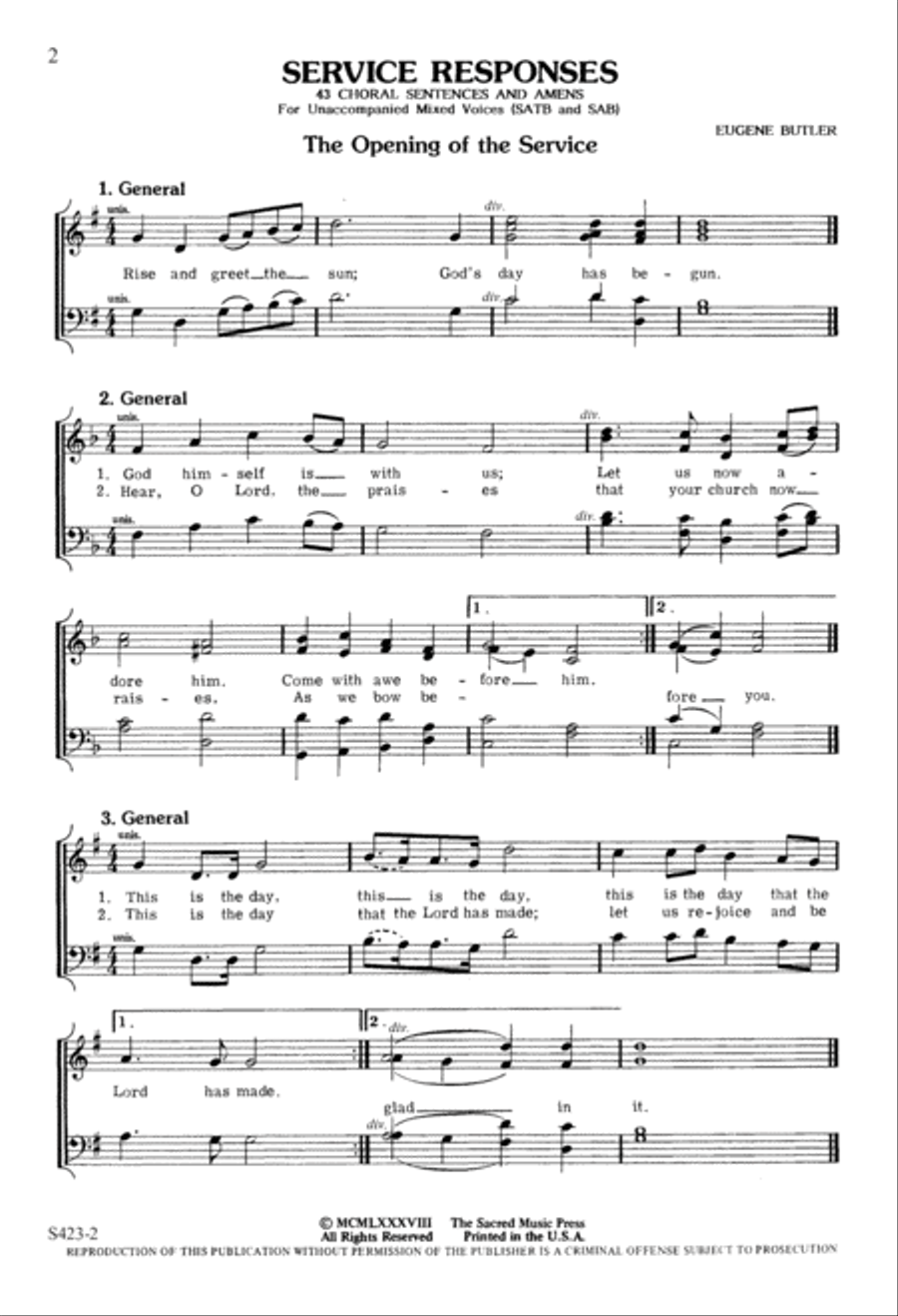 Service Responses (Digital Download) 4-Part scores gallery preview page 2