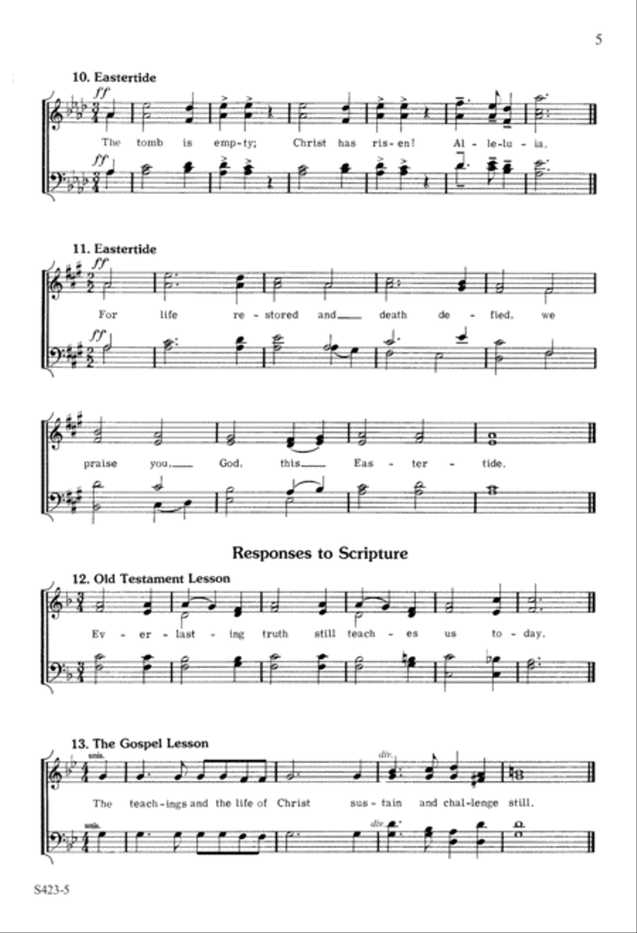 Service Responses (Digital Download) 4-Part scores gallery preview page 5