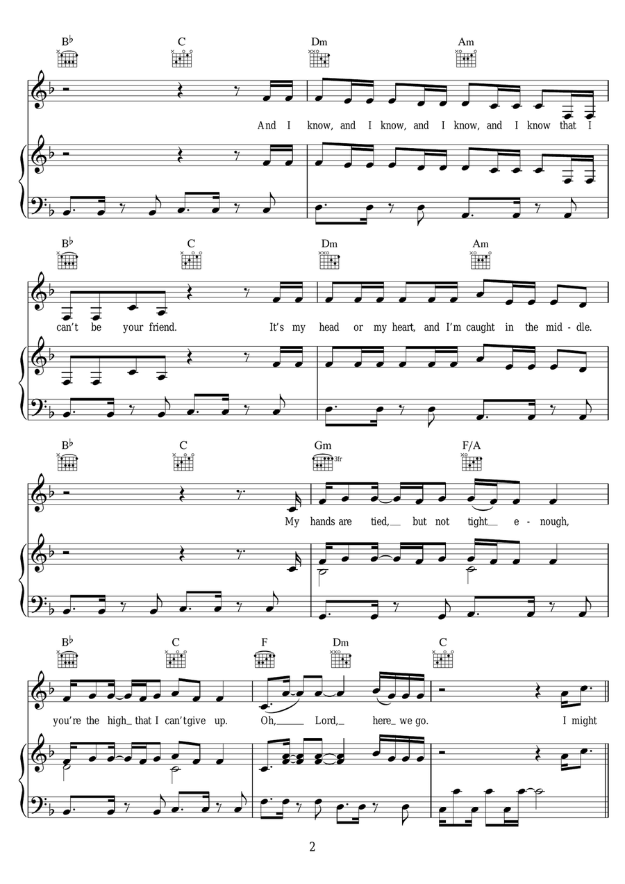 Lonely Together (featuring Rita Ora) Piano, Vocal scores gallery preview page 2