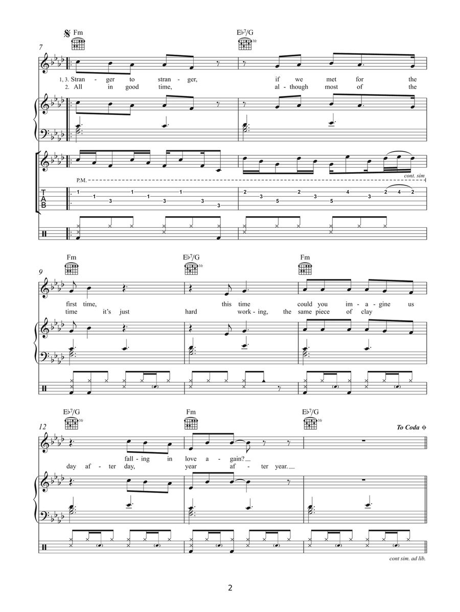 Stranger To Stranger Stranger To Stranger Piano, Vocal scores gallery preview page 2