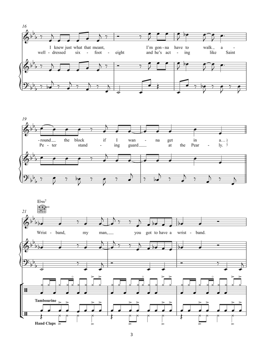 Wristband Wristband Piano, Vocal scores gallery preview page 3