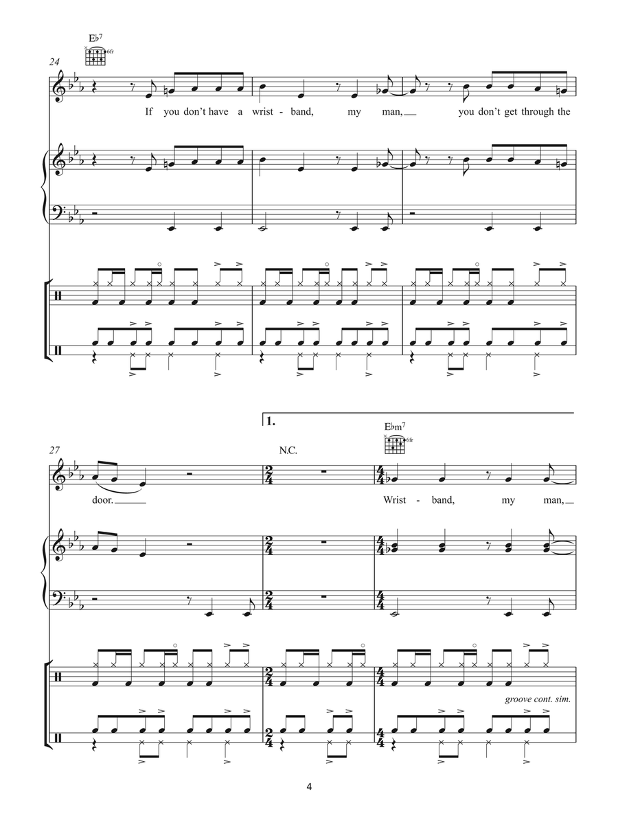 Wristband Wristband Piano, Vocal scores gallery preview page 4