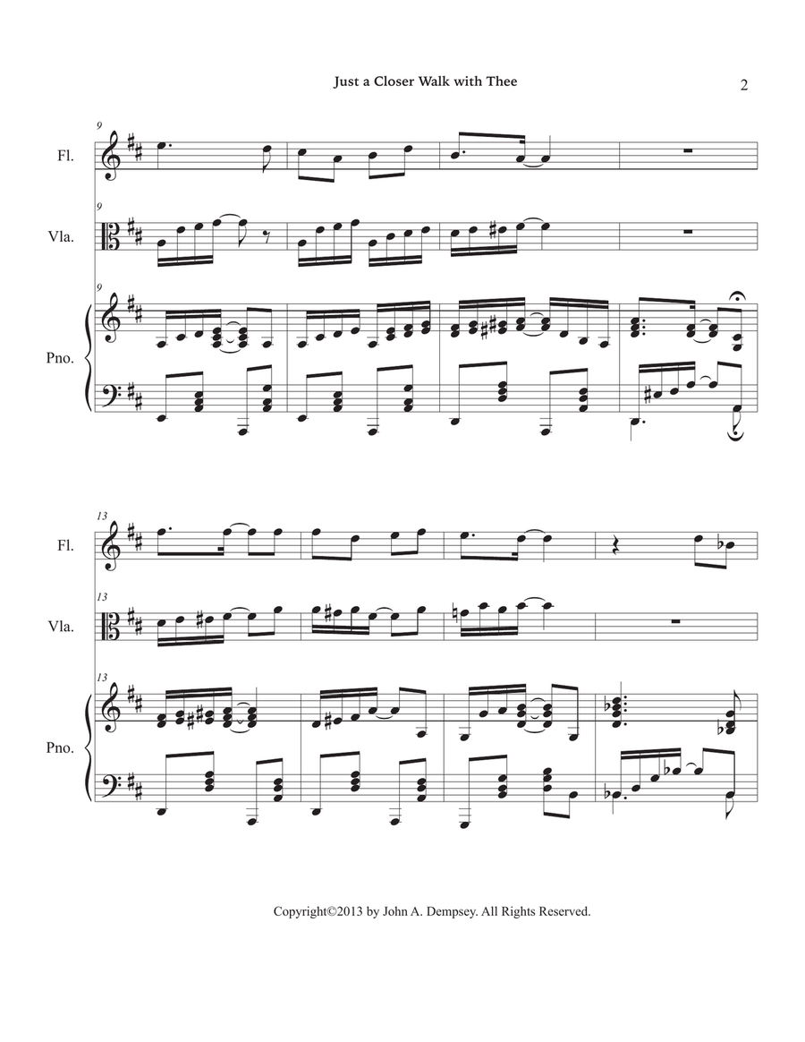 Just a Closer Walk with Thee / Solace (Trio for Flute, Viola and Piano) Small Ensemble scores gallery preview page 6