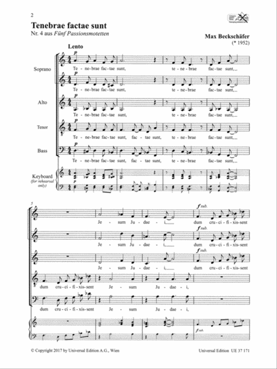 Tenebrae factae sunt Tenebrae factae sunt 4-Part scores gallery preview page 2