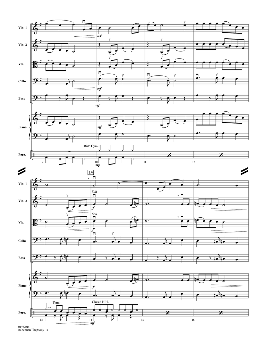 Bohemian Rhapsody - Conductor Score (Full Score) String Orchestra scores gallery preview page 3