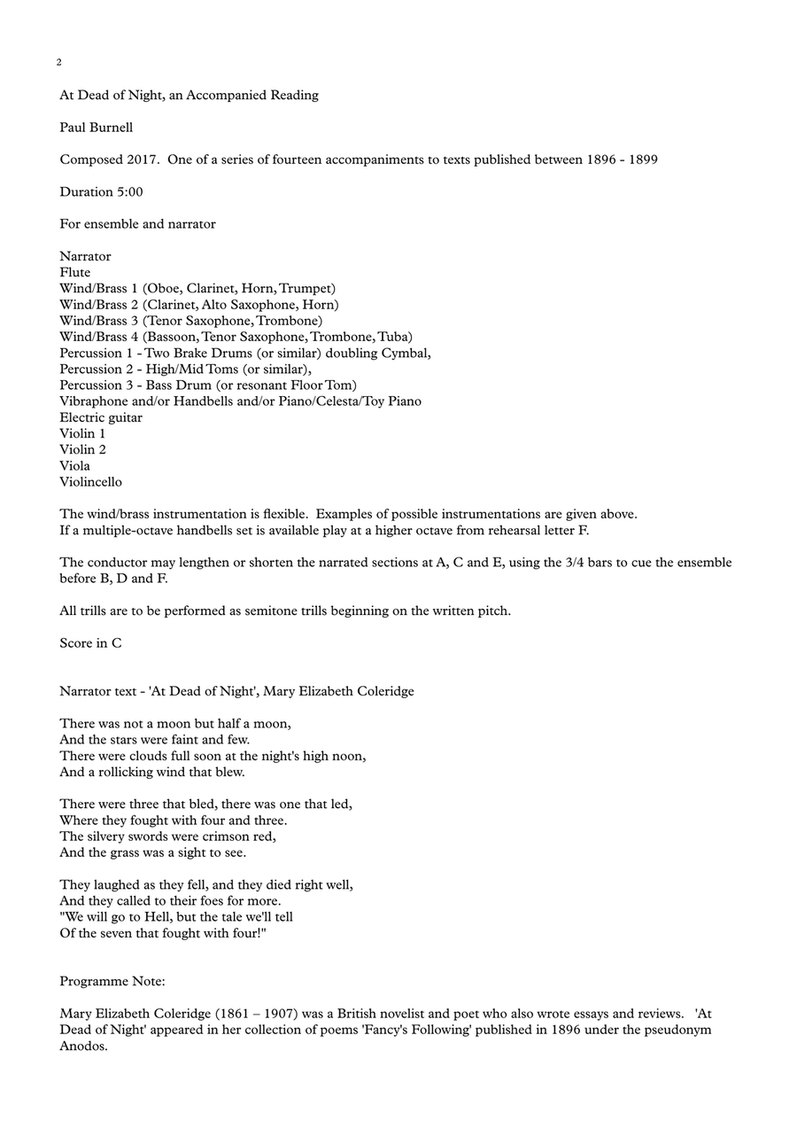 At Dead of Night, an Accompanied Reading Handbell Choir scores gallery preview page 2