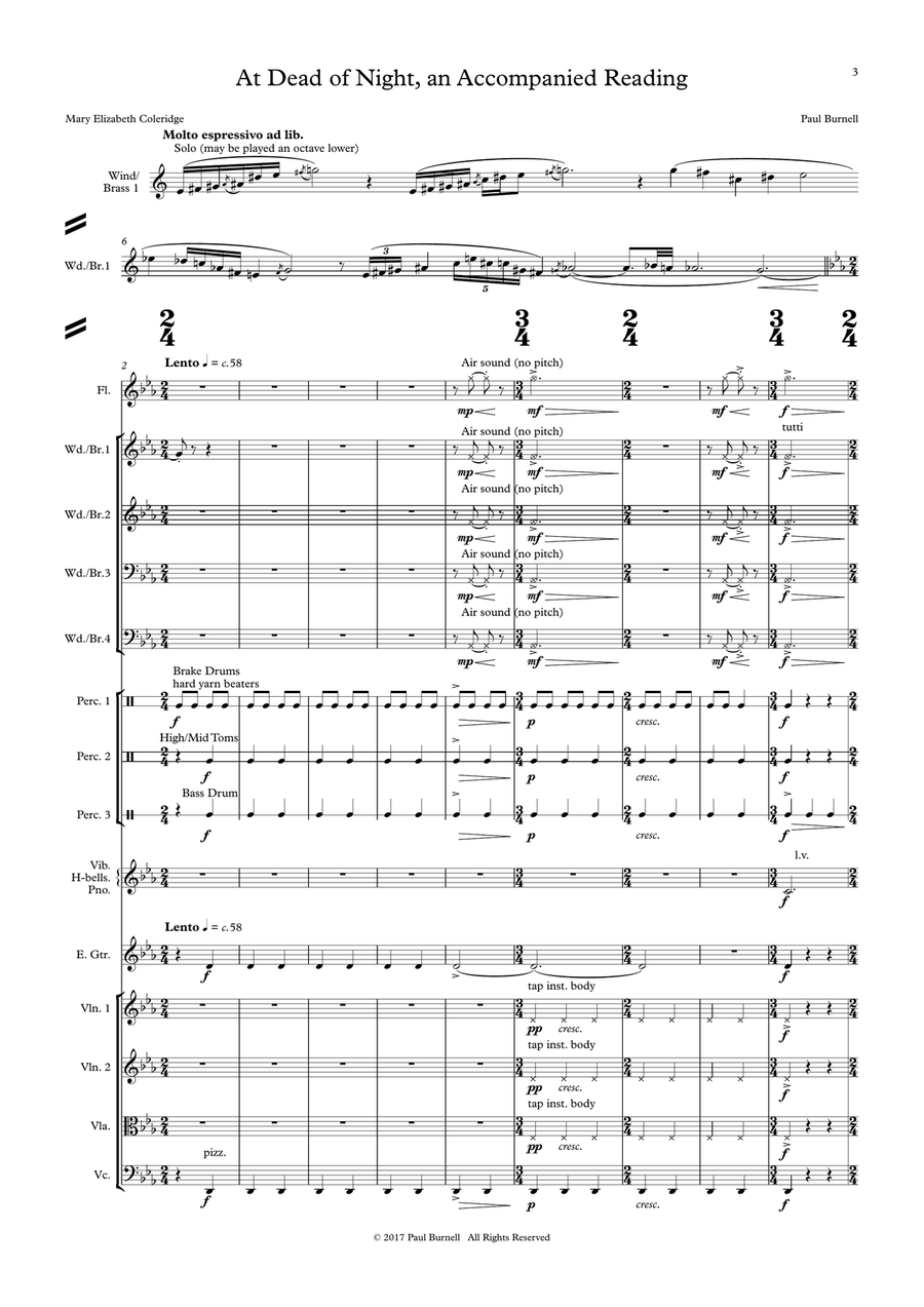 At Dead of Night, an Accompanied Reading Handbell Choir scores gallery preview page 3