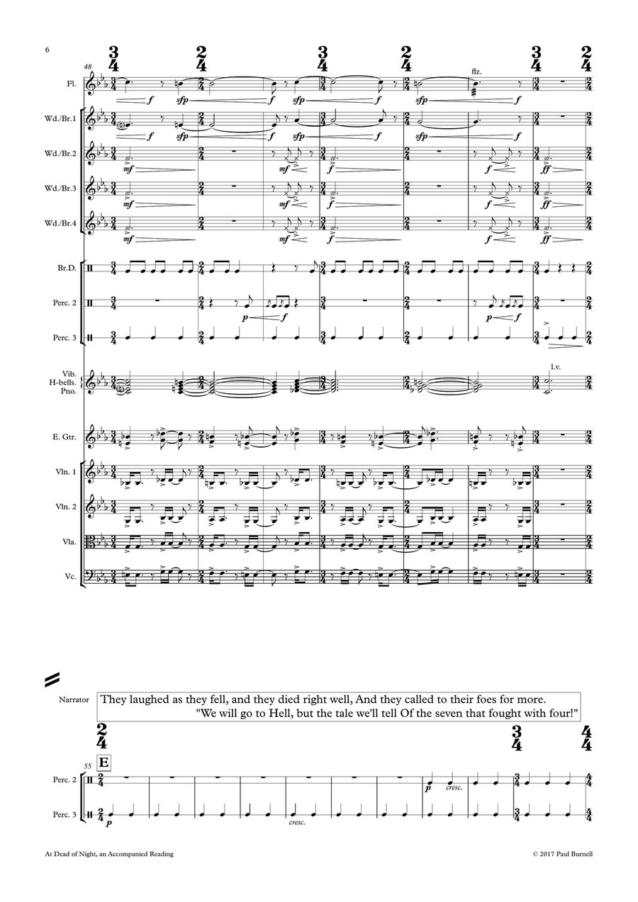 At Dead of Night, an Accompanied Reading Handbell Choir scores gallery preview page 6