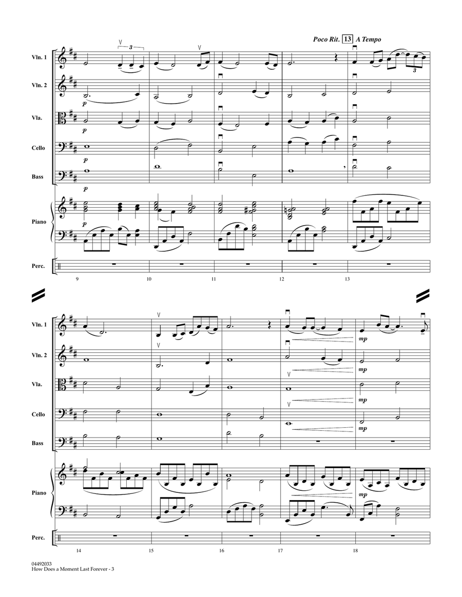 How Does a Moment Last Forever (from Beauty and the Beast) - Conductor Score (Full Score) String Orchestra scores gallery preview page 3