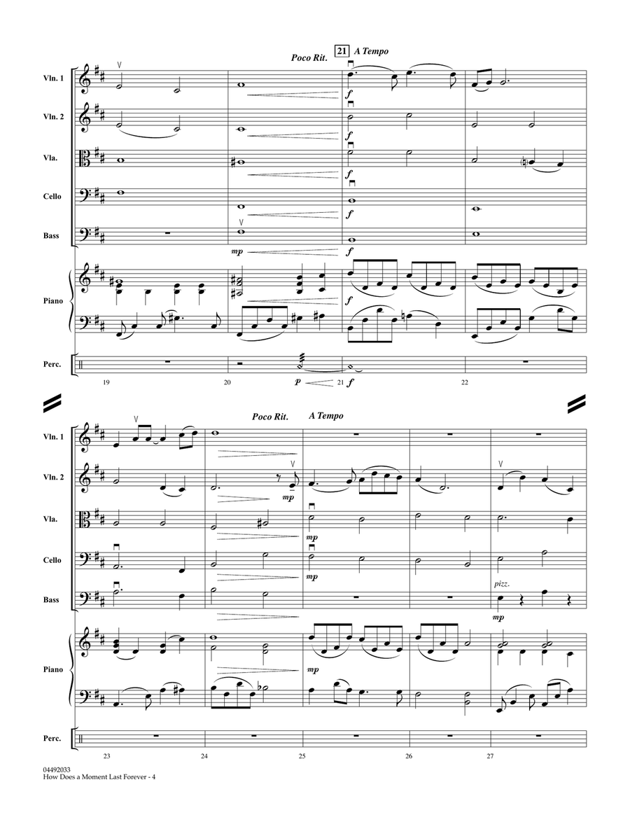 How Does a Moment Last Forever (from Beauty and the Beast) - Conductor Score (Full Score) String Orchestra scores gallery preview page 4