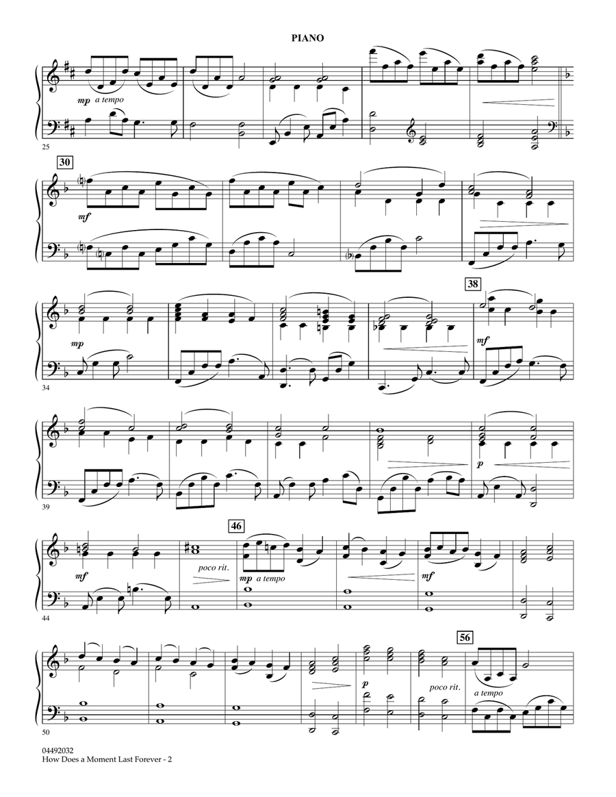 How Does a Moment Last Forever (from Beauty and the Beast) - Piano Orchestra scores gallery preview page 2