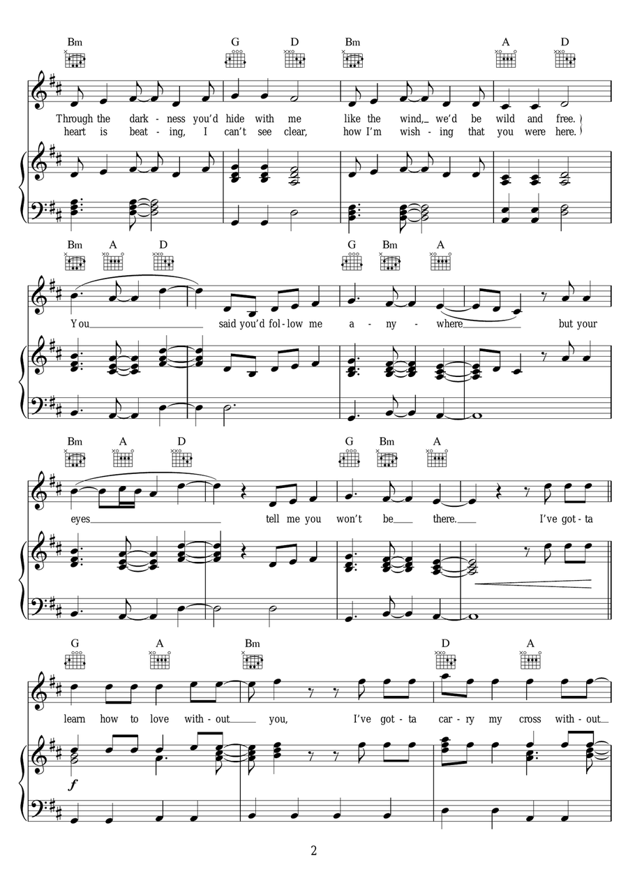 Without You (featuring Sandro Cavazza) Piano, Vocal scores gallery preview page 2