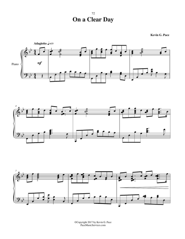 On a Clear Day - original piano solo