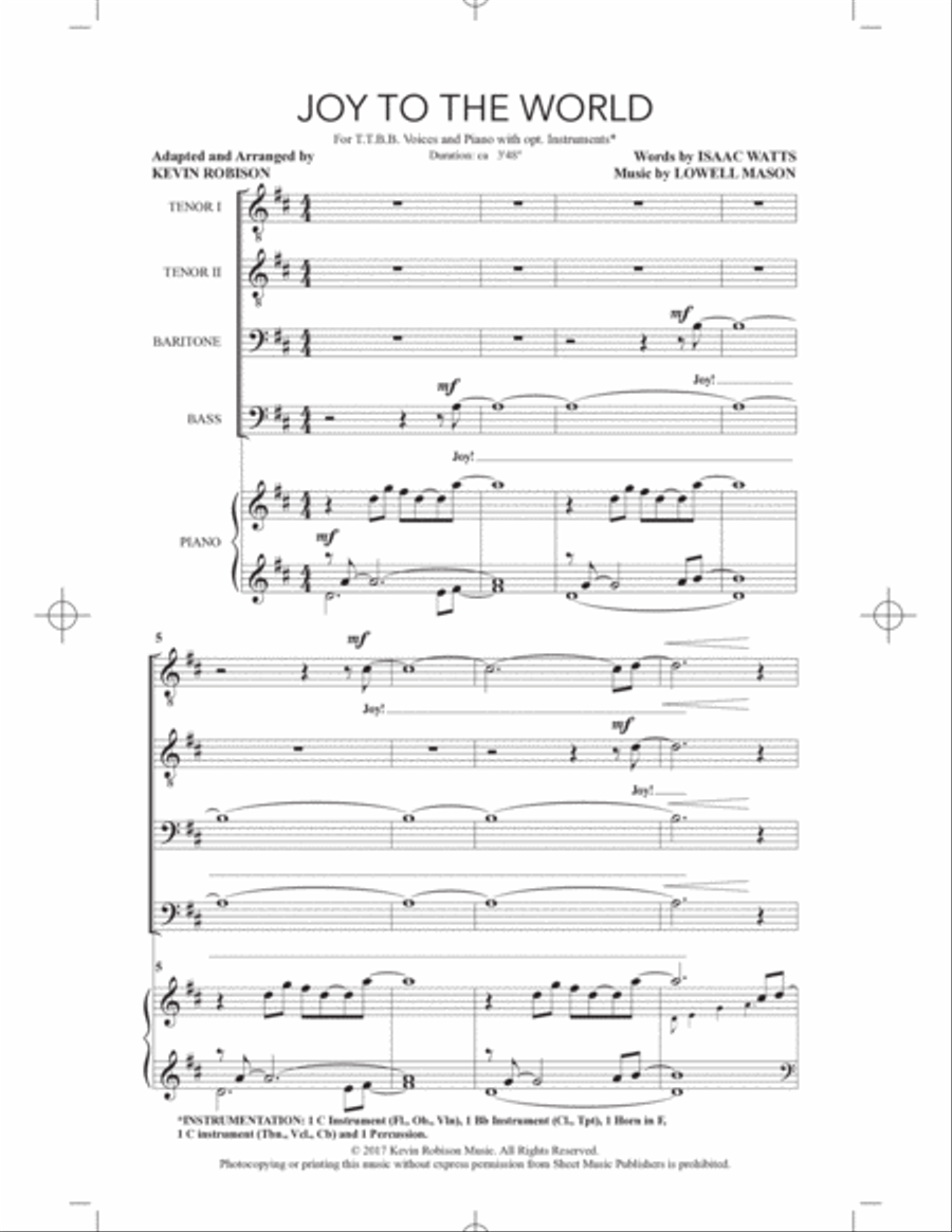Joy to the World TTBB scores gallery preview page 2