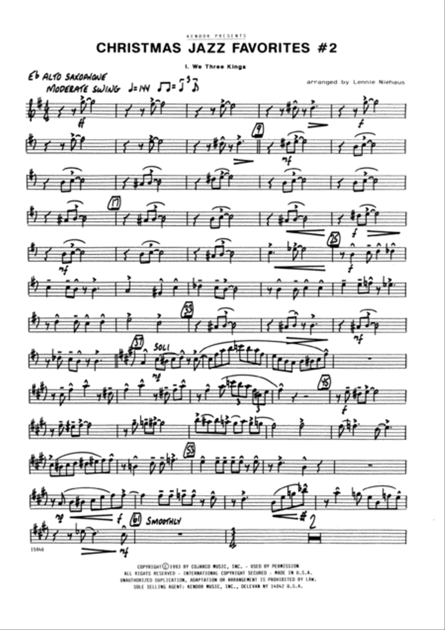 Christmas Jazz Favorites #2 - 2nd Eb Alto Saxophone Alto Saxophone scores gallery preview page 1