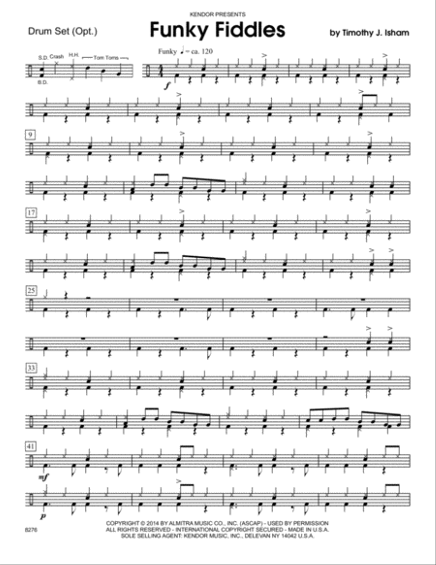 Funky Fiddles - Drum Set Drum Set scores gallery preview page 1