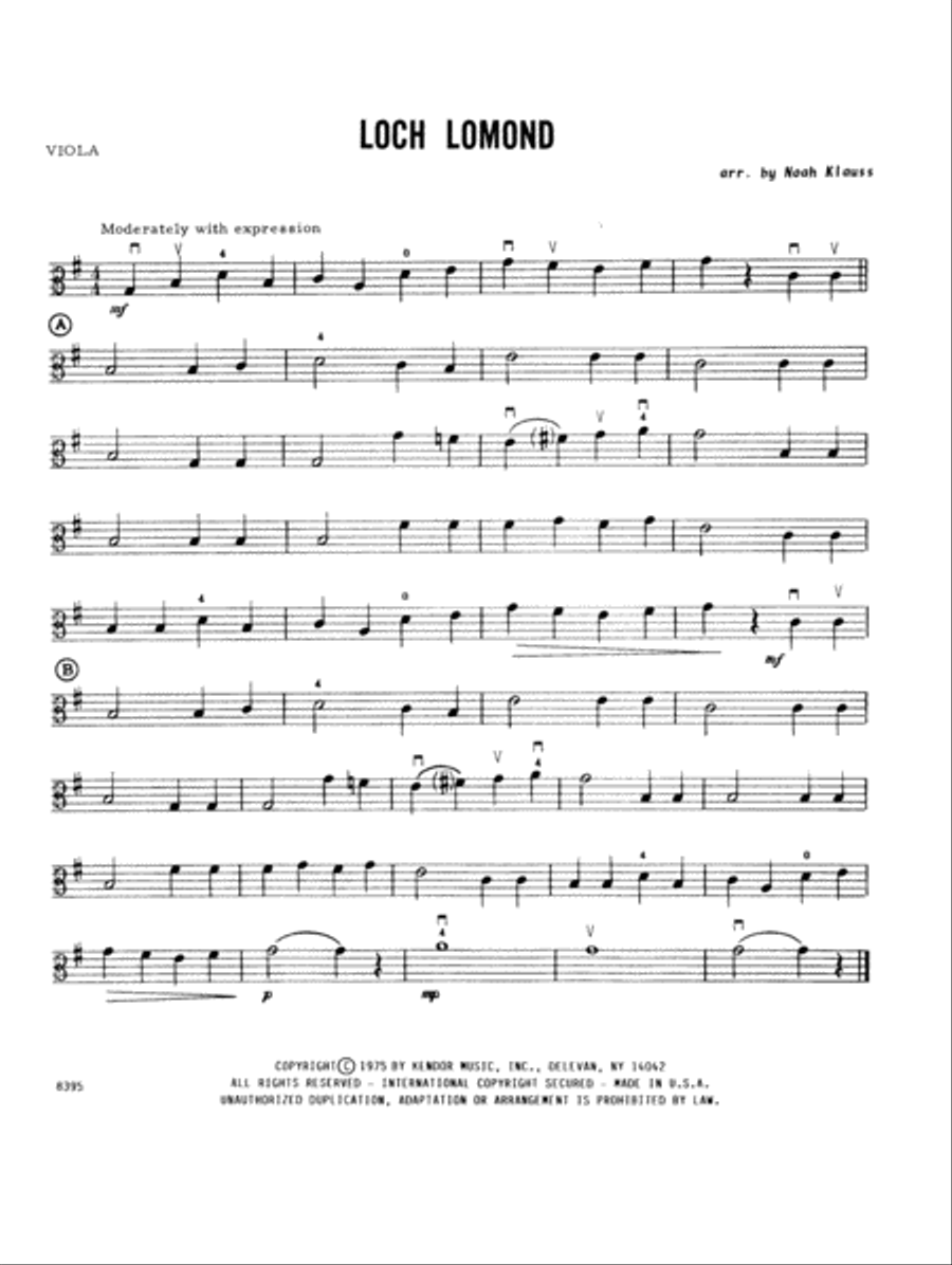 Loch Lomond - Viola Viola scores gallery preview page 1