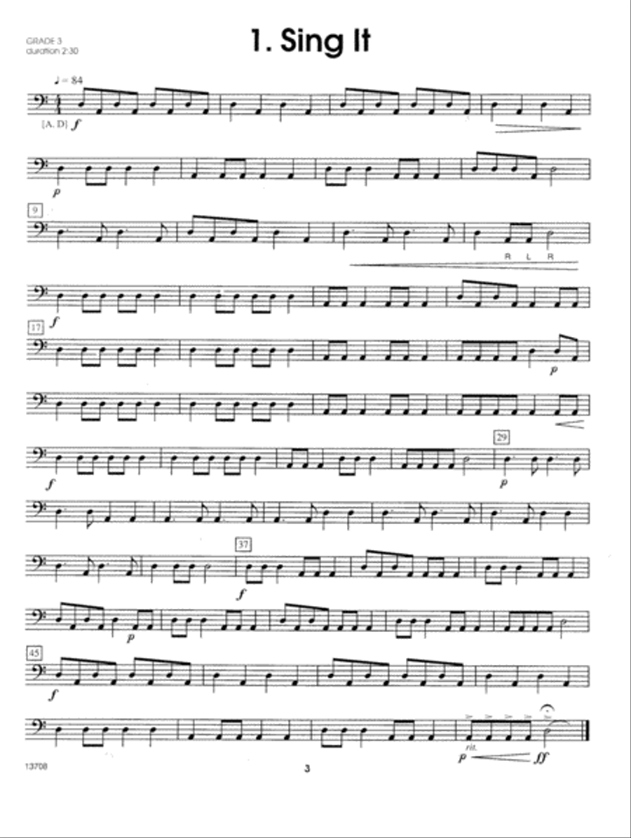 10 Intermediate Timpani Solos Percussion scores gallery preview page 3