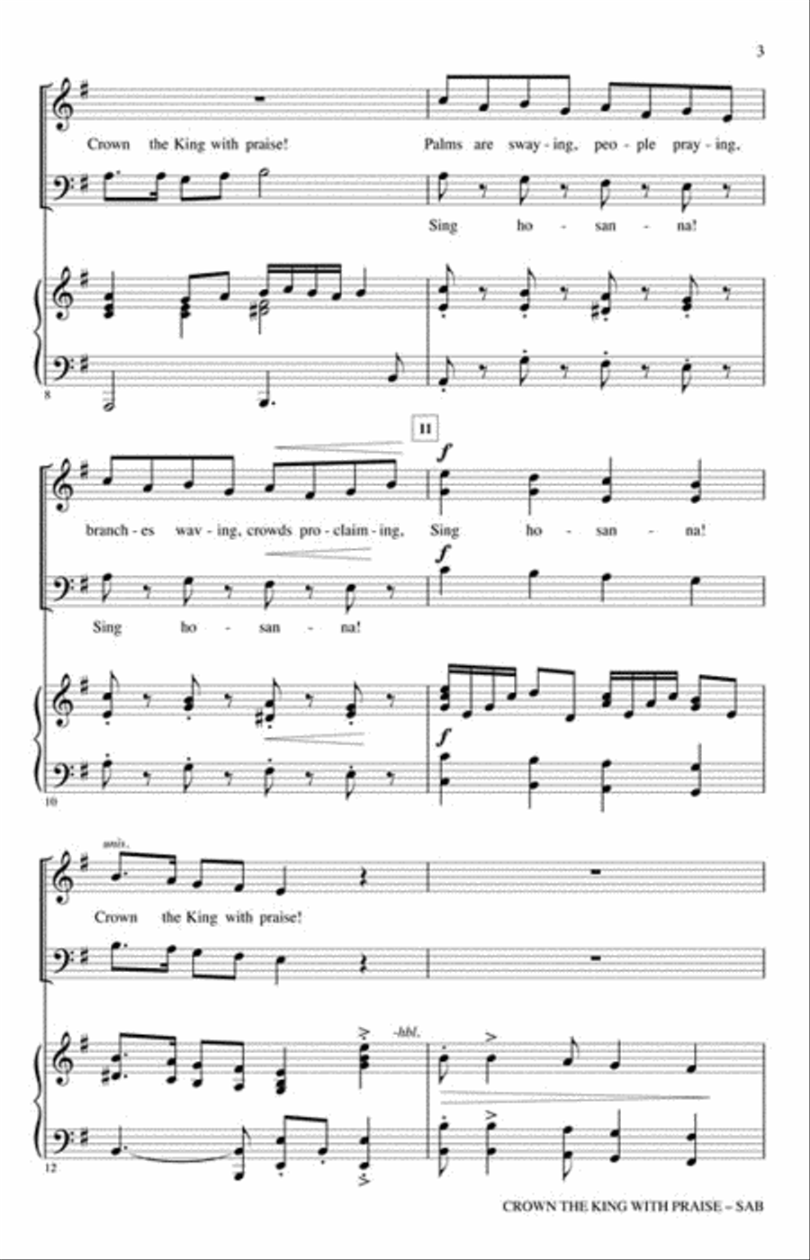 Crown the King with Praise 3-Part scores gallery preview page 3