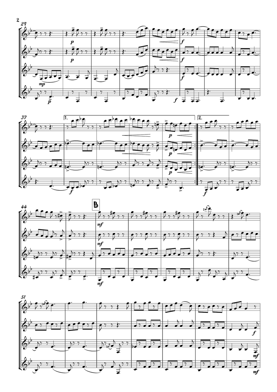 The Teddy bears' Picnic The Teddy bears' Picnic Clarinet Quartet scores gallery preview page 3