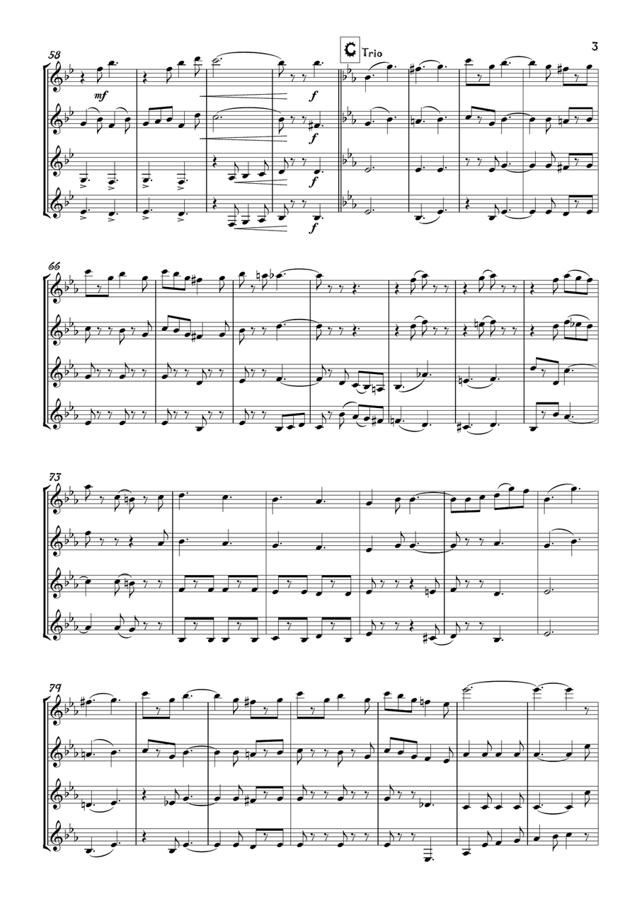 The Teddy bears' Picnic The Teddy bears' Picnic Clarinet Quartet scores gallery preview page 4