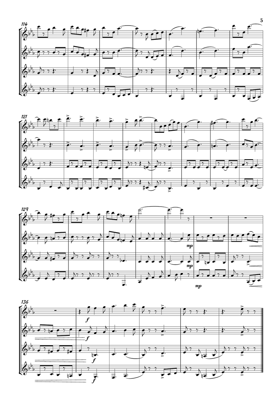 The Teddy bears' Picnic The Teddy bears' Picnic Clarinet Quartet scores gallery preview page 6