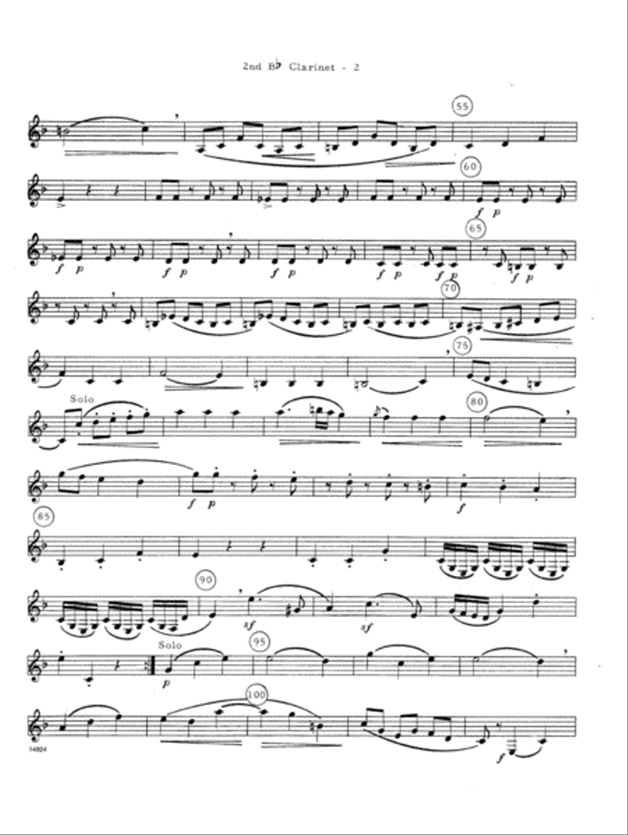 Allegro From Sonata In F - 2nd Bb Clarinet B-Flat Clarinet scores gallery preview page 2