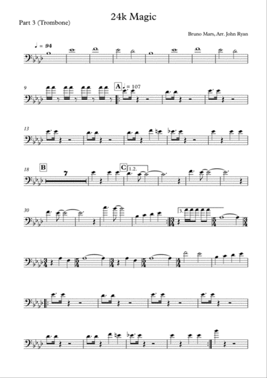 24K Magic Tenor Saxophone scores gallery preview page 5