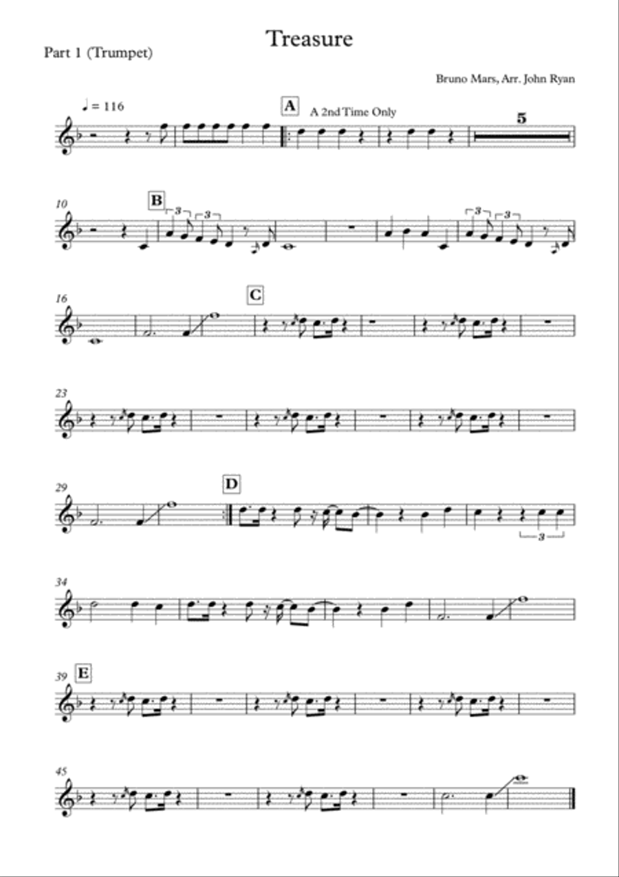 Treasure Tenor Saxophone scores gallery preview page 1