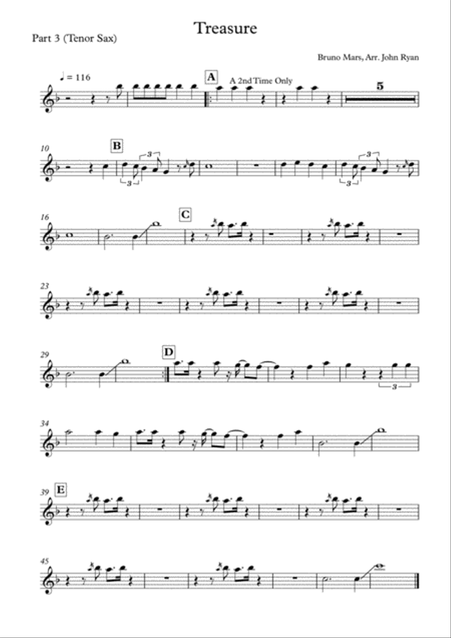 Treasure Tenor Saxophone scores gallery preview page 3
