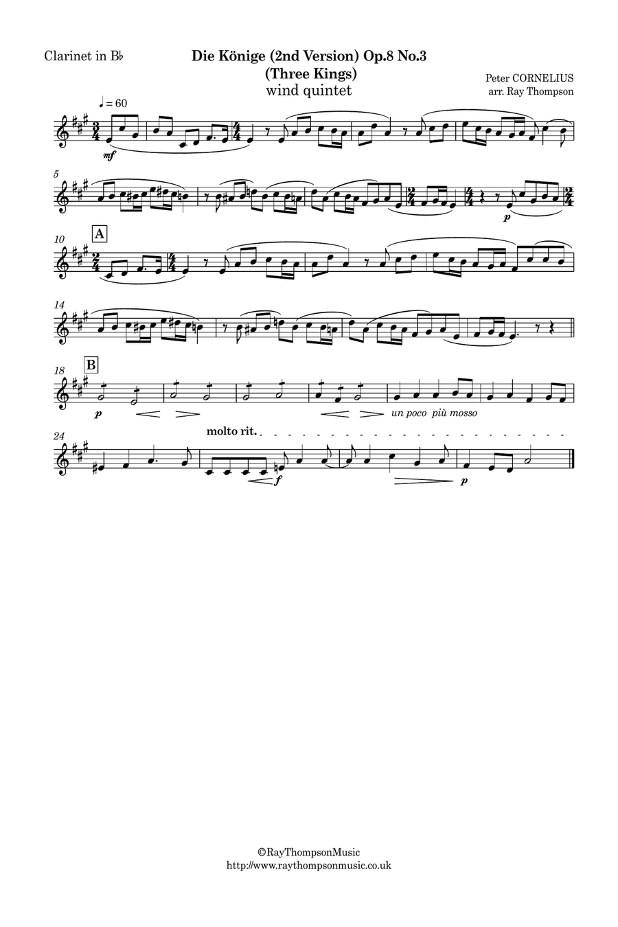Cornelius: Die Könige (The Three Kings) Op.8 No.3 (2nd version) - wind quintet Woodwind Quintet scores gallery preview page 5