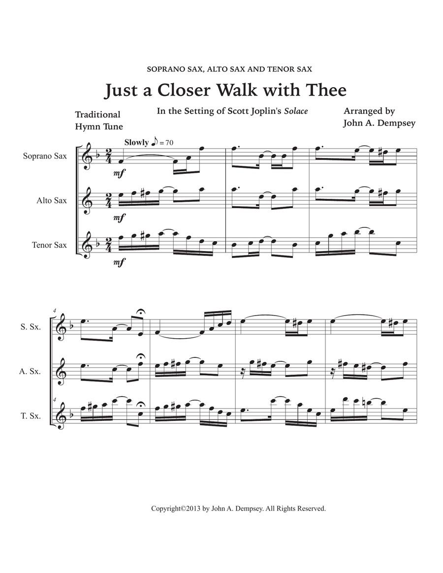Just a Closer Walk with Thee / Solace (Sax Trio: SAT) SAT scores gallery preview page 5