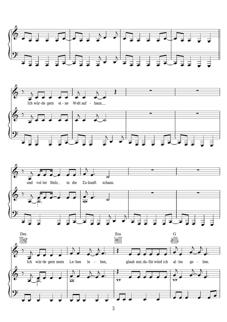 Schenk Mir Ein Wunder Schenk Mir Ein Wunder Piano, Vocal scores gallery preview page 3