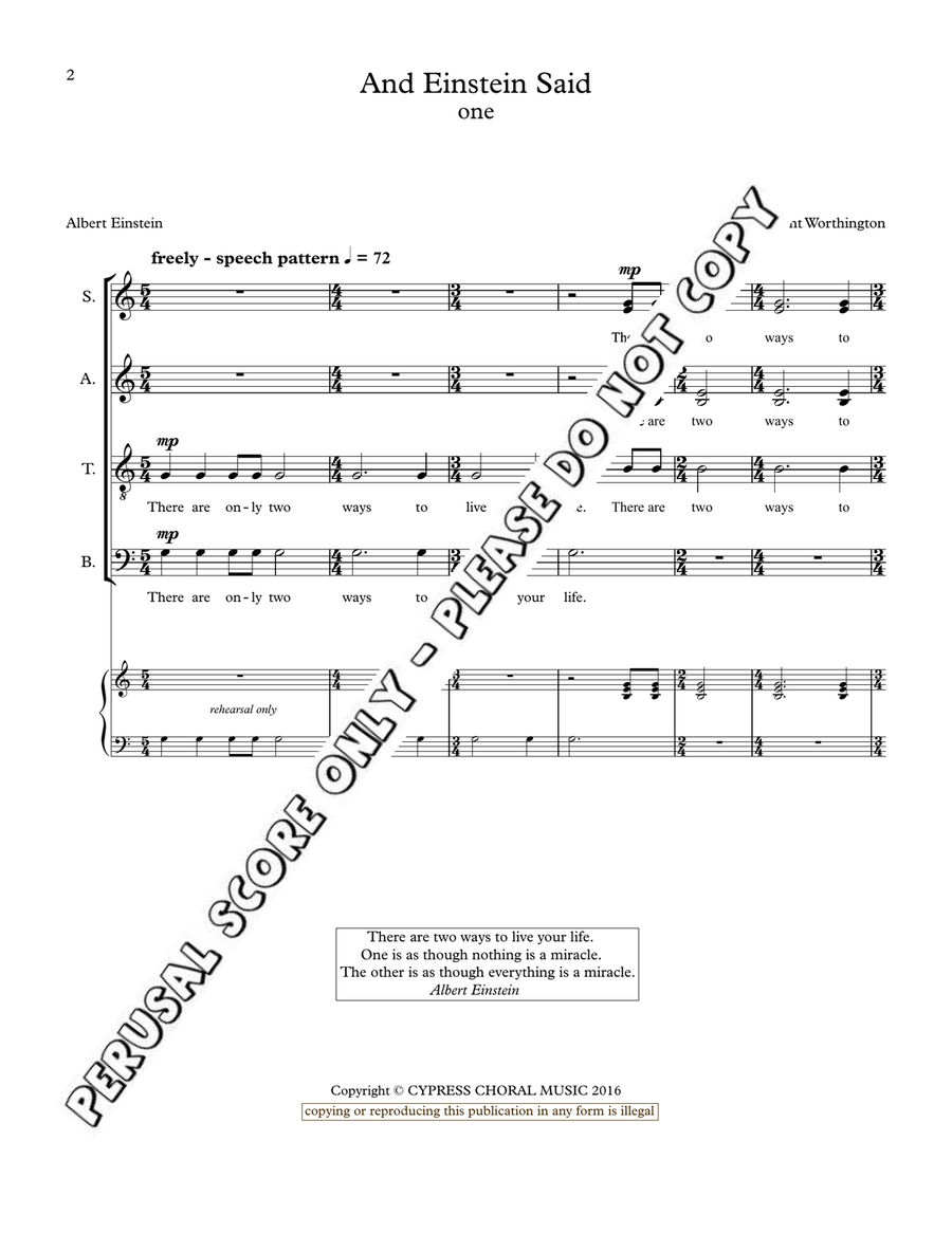 And Einstein Said Complete Book 4-Part scores gallery preview page 2