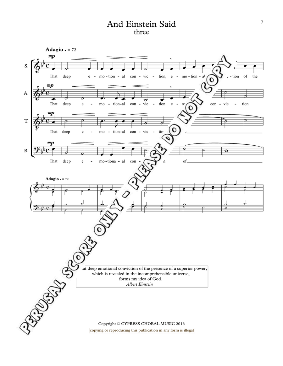 And Einstein Said Complete Book 4-Part scores gallery preview page 7